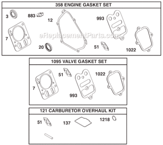 Page J Diagram and Parts List for 124435 8101 Briggs and Stratton Engine